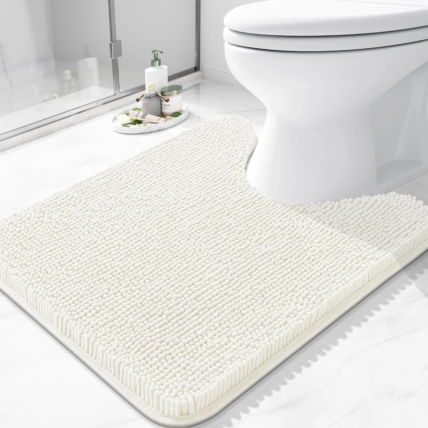 Bajada de baño Arotive U chenille 24x20 marfil