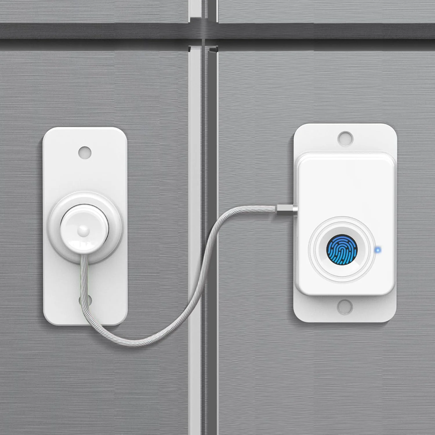 Keylesslife Fingerprint Fridge Lock,Child Proof Refrigerator Lock for Kids with Sticky Adhesive Pads,Cabinet Locks Baby