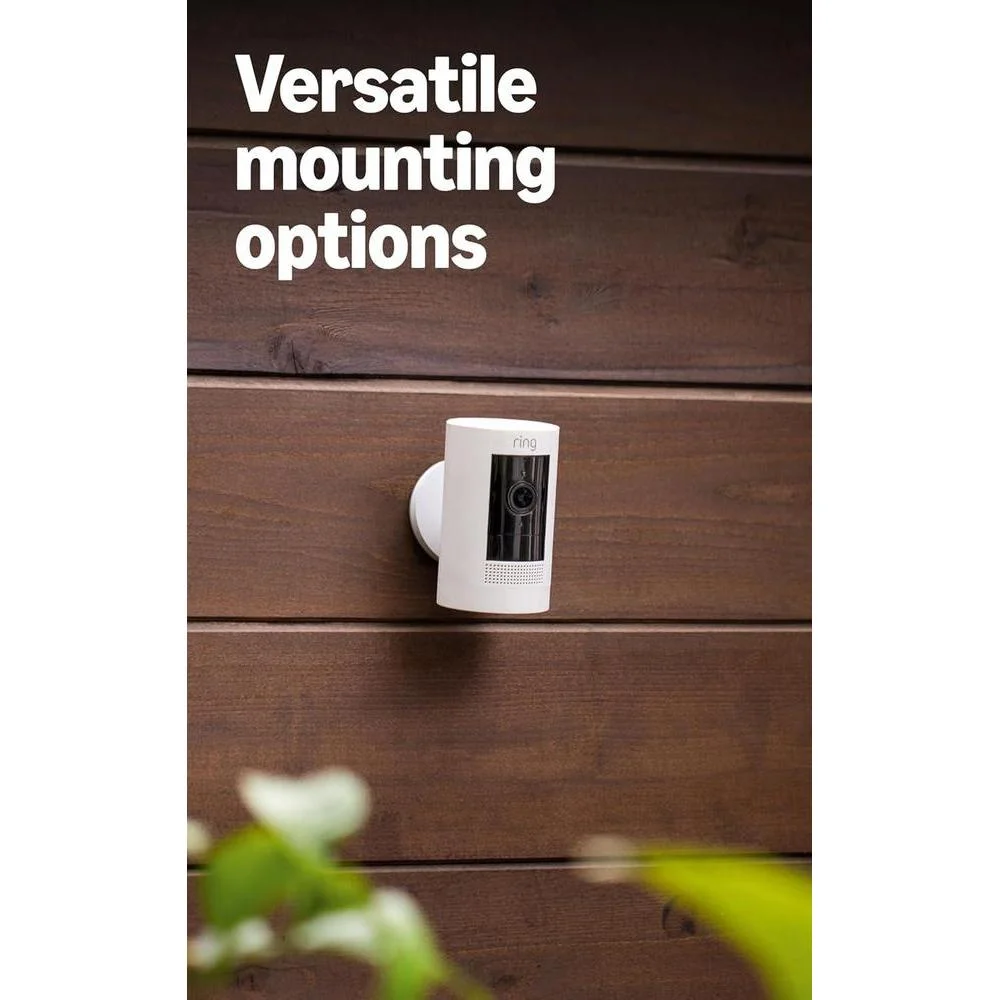 Cámara para exteriores Ring resistente a la intemperie, visión nocturna, audio bidireccional y compatibilidad con Alexa