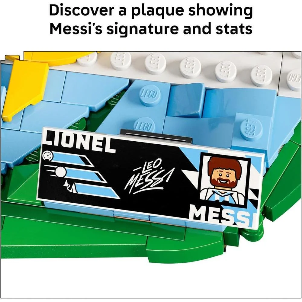 LEGO Lionel Messi, Set de Construcción para Niños y Niñas, Edad 10+, Regalo Coleccionable de Fútbol con Placa Decorativa