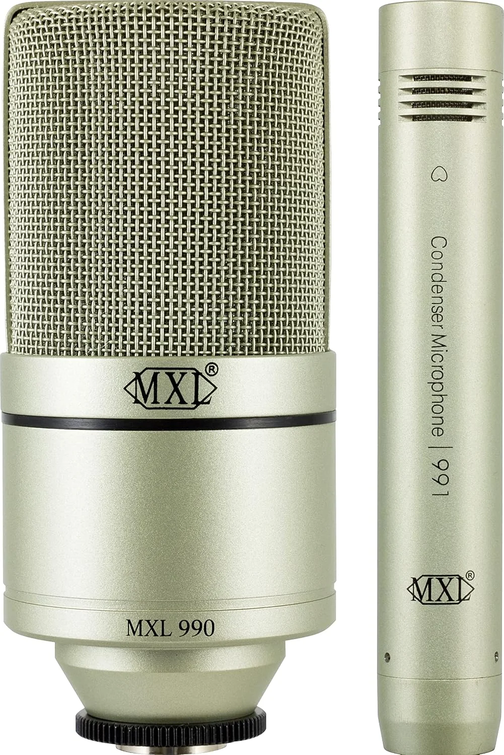 MXL 990/991 Large & Small Diaphragm Condenser Microphone Bundle - Champagne