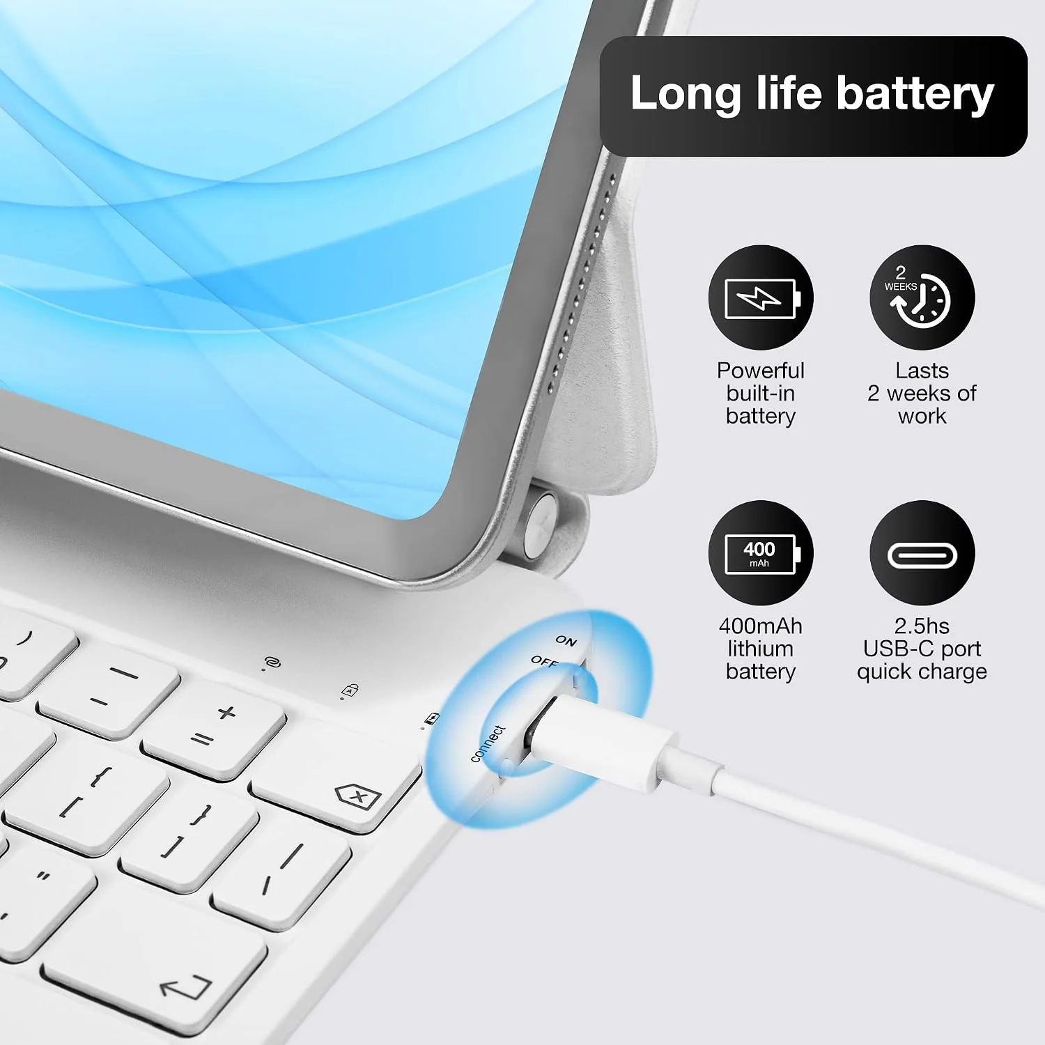Funda con Teclado Magnético mobee para iPad Pro 13" (M4/M5) - Blanco