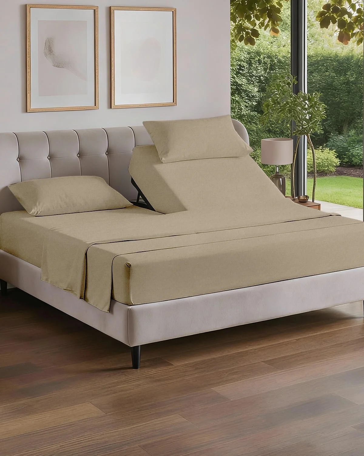 Juego de sábanas Split King 4 piezas CGK Unlimited beige