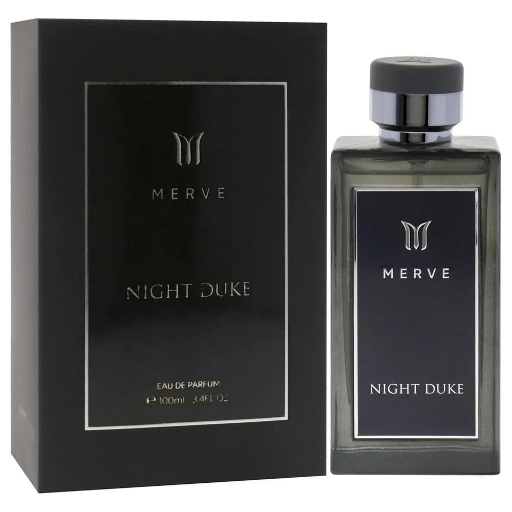 Merve Night Duke para hombre - Perfume elegante con flores y ámbar gris, notas marinas refrescantes