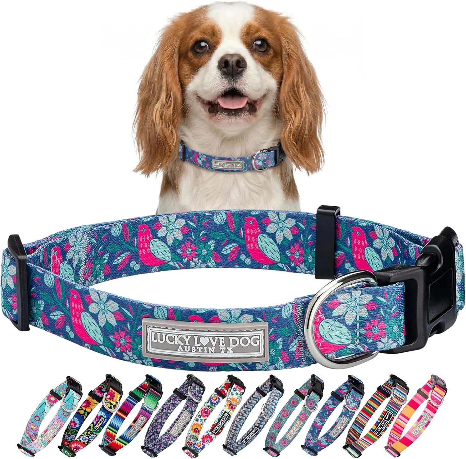 Collar ajustable Lucky Love Dog Carriebelle para perros pequeños