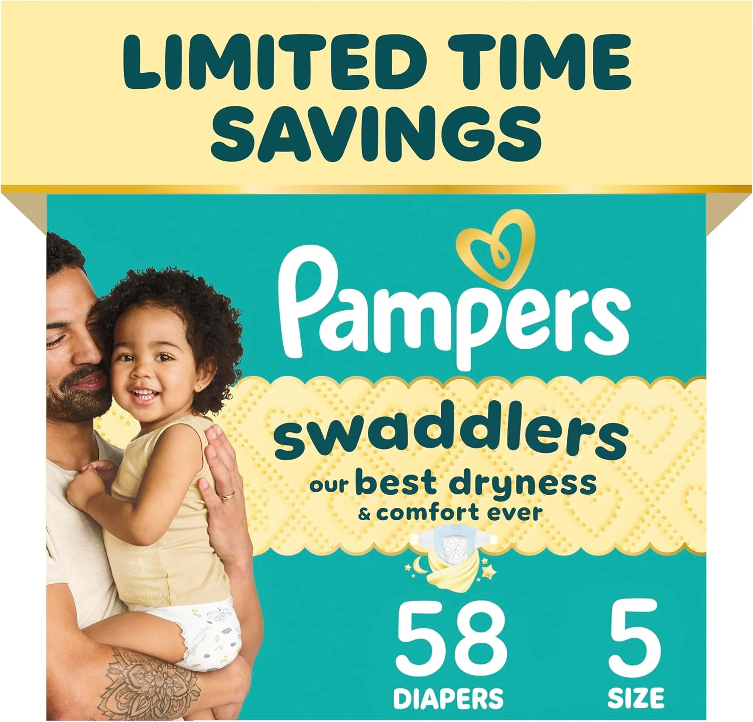 Pañales Pampers Swaddlers Talla 5 (20-37 lbs) 58 unidades