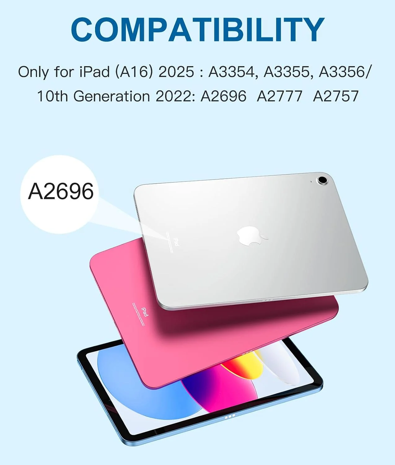 Funda con Teclado Harvopu para iPad 11" (A16) / iPad 10.ª Gen - Celeste
