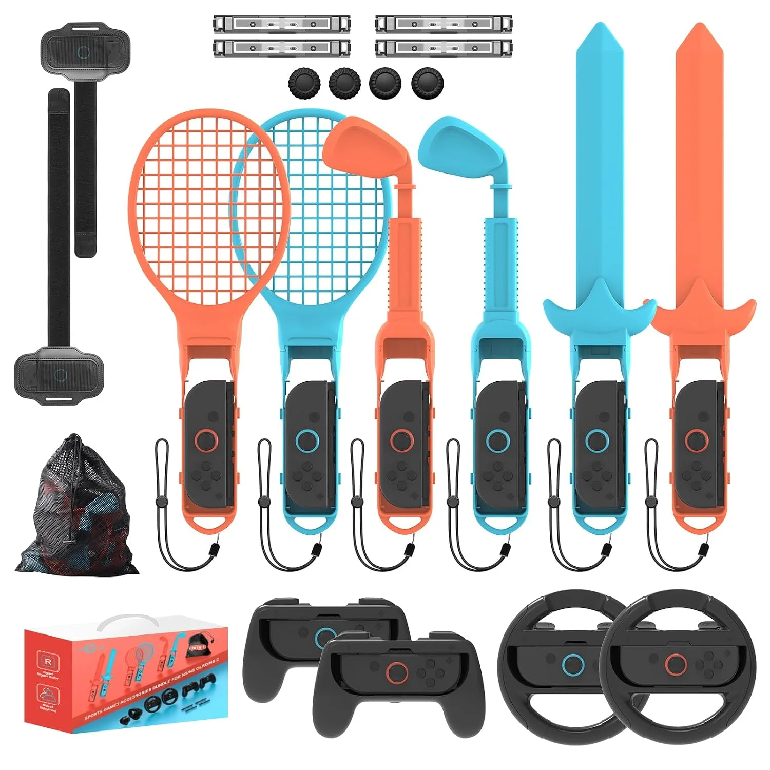 Kit de accesorios deportivos KEPLUG 20 en 1 para Nintendo Switch 2/1