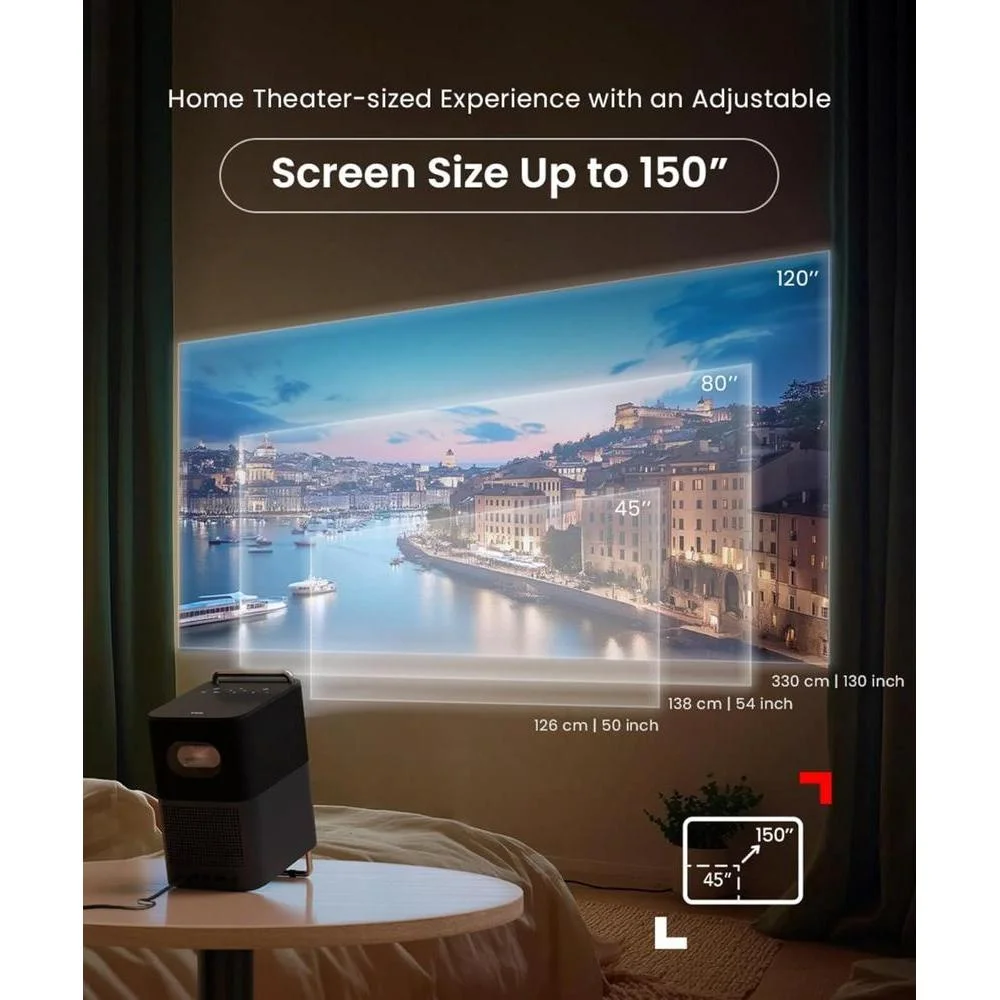 Proyector TCL A1s con 4K, Google TV, Netflix licenciado, WiFi, Bluetooth, Dolby Audio, para cine en casa portátil