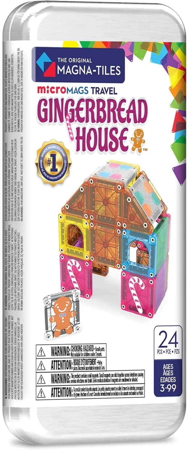 Bloques magnéticos microMAGS Casa de Jengibre 24 piezas set de viaje