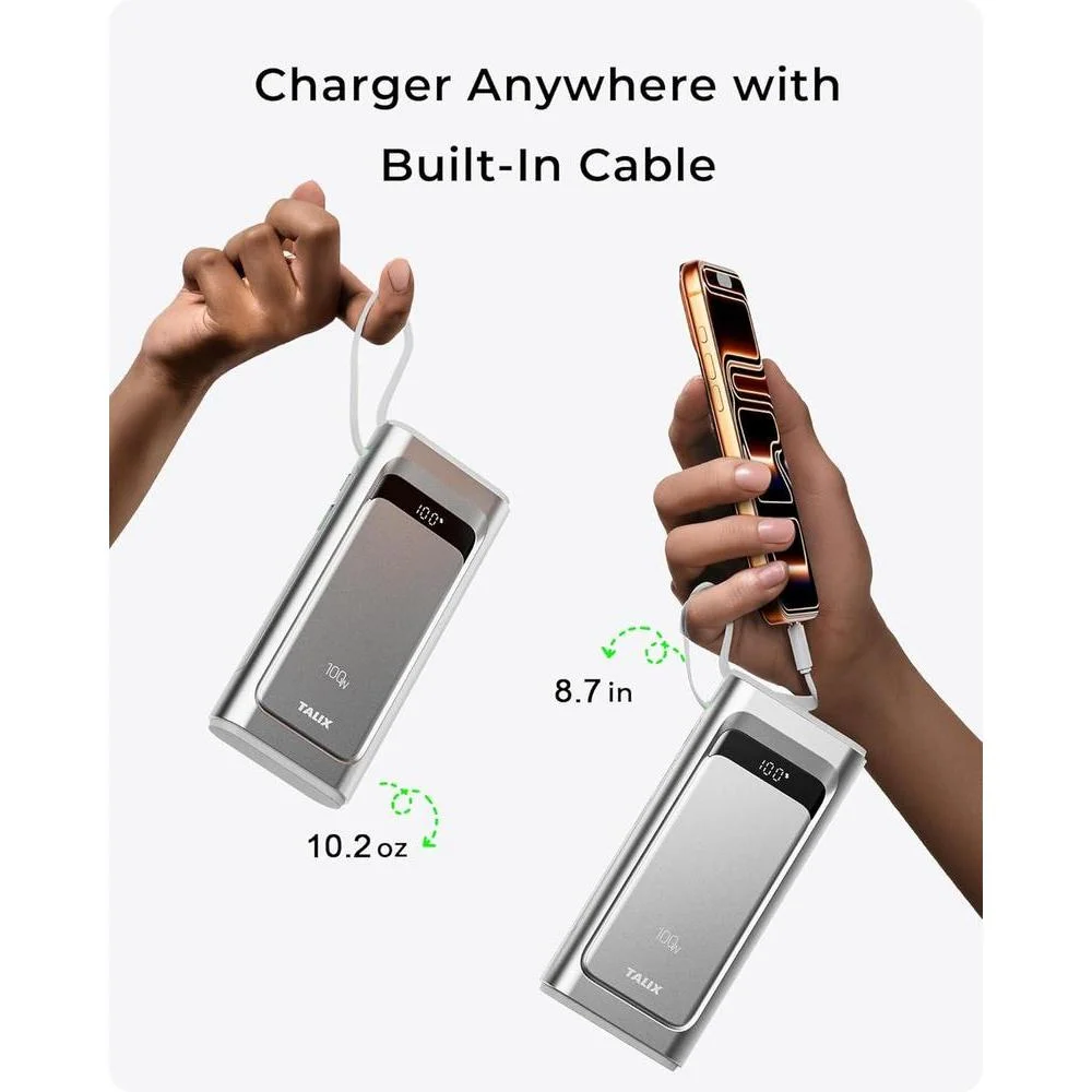 Cargador Portátil Talix 10000 Mah Carga Rápida Usb-C