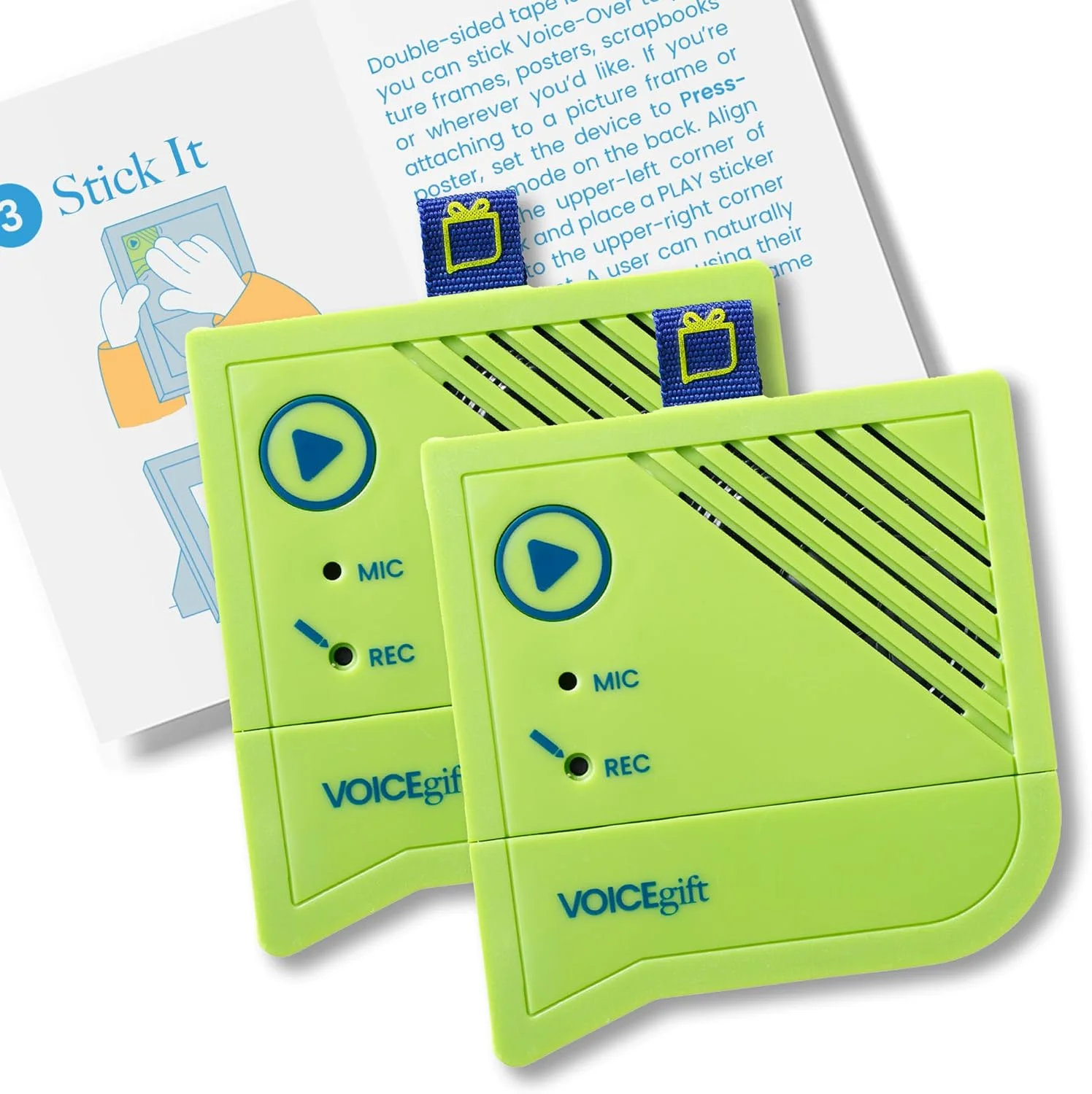 Grabadora de voz Voicegift Voice-Over Mini para marcos de fotos, pack de 2 unidades