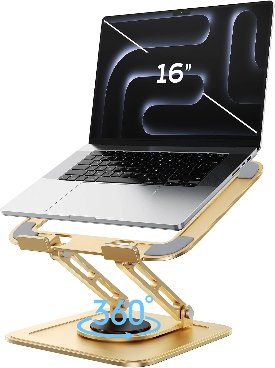 Base para monitor Loxp ajustable con rotación 360° para laptops 10-16 pulgadas dorado