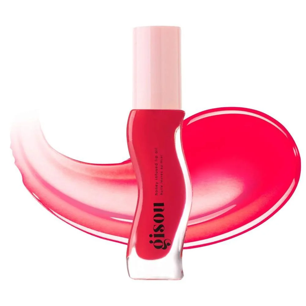 Aceite Labial Hidratante Infusionado con Miel - Sticky Toffee milky warm toffee - Strawberry Sorbet Sheer Pinky Red