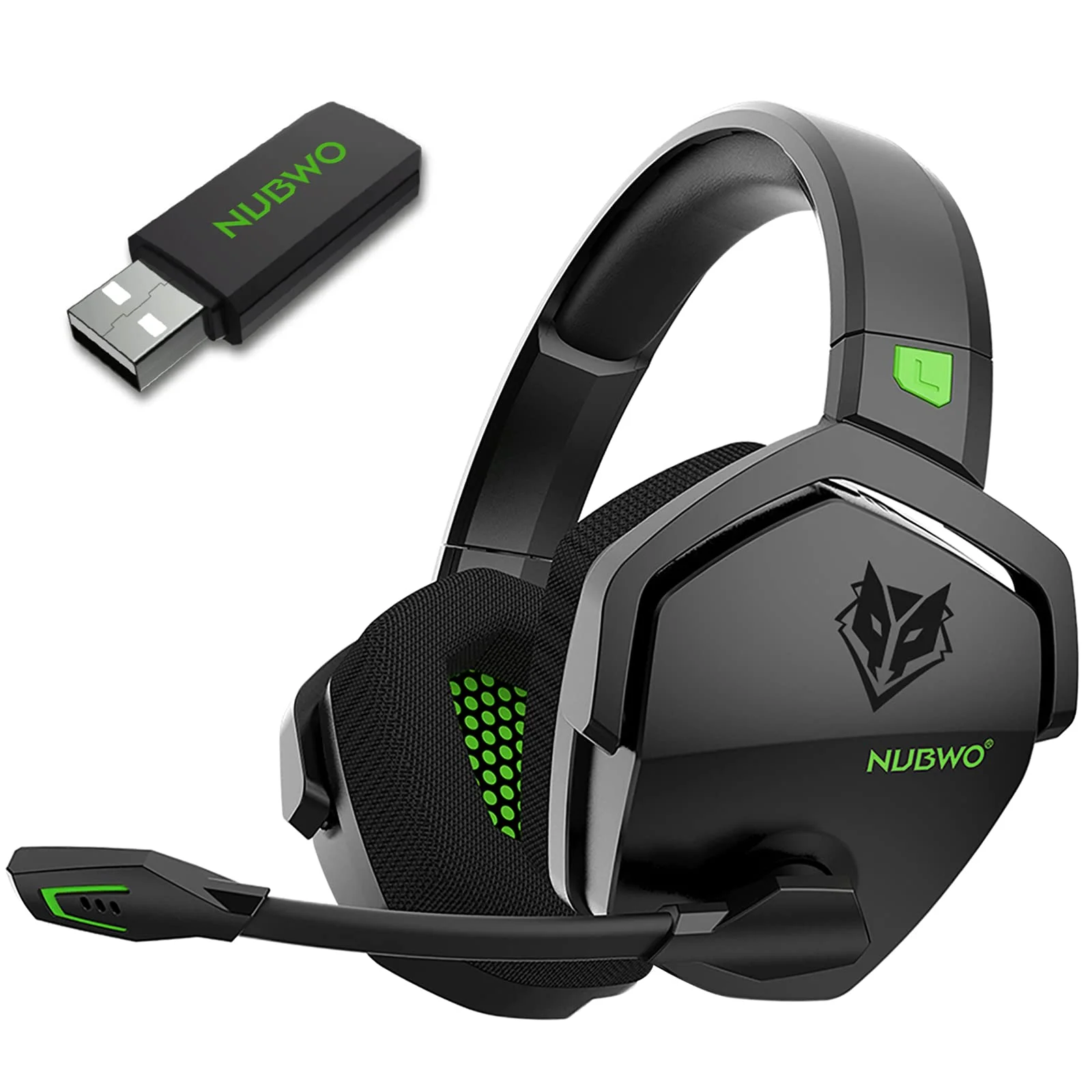 Audífono Gamer Nubwo G06 Dual Wireless con Micrófono para PS5, PS4 y PC Negro-Verde