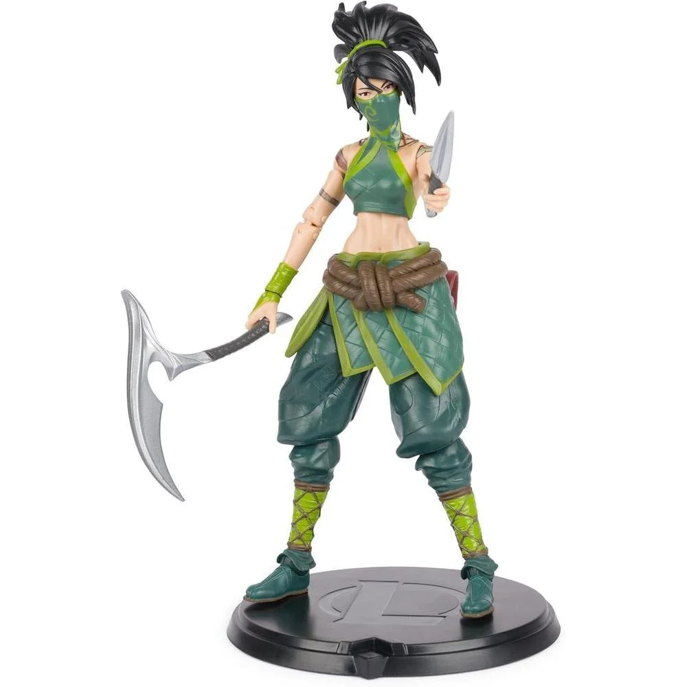 Figura de acción coleccionable oficial Akali Premium, League of Legends, 18 puntos de articulación, incluye base