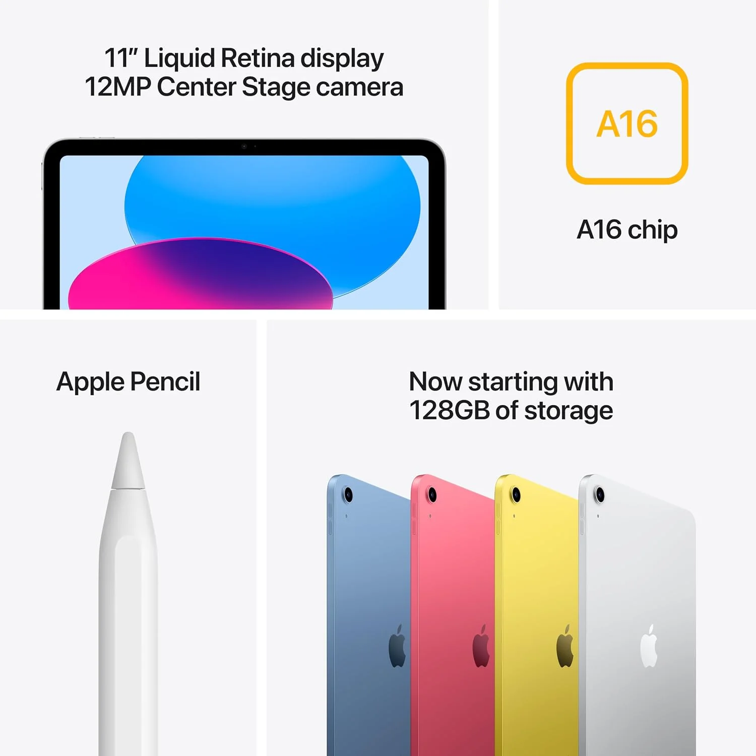 Apple iPad A16 11" (2025) Wi-Fi + Cellular (5G) - Amarillo