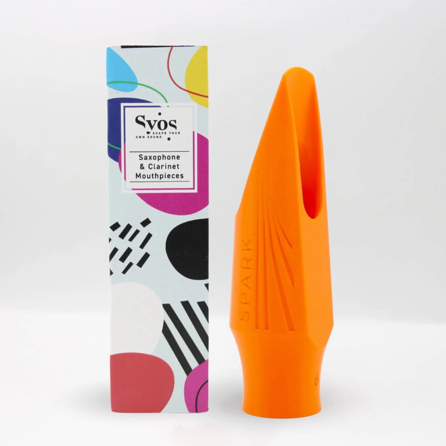 Syos Alto Saxophone Mouthpiece Spark Model, 5 Tip Opening, Lava Orange - Bright Sound, Powerful Projection, High Step Baffle, Easy-To-Play, Perfect for Funk & Rock, Made in France