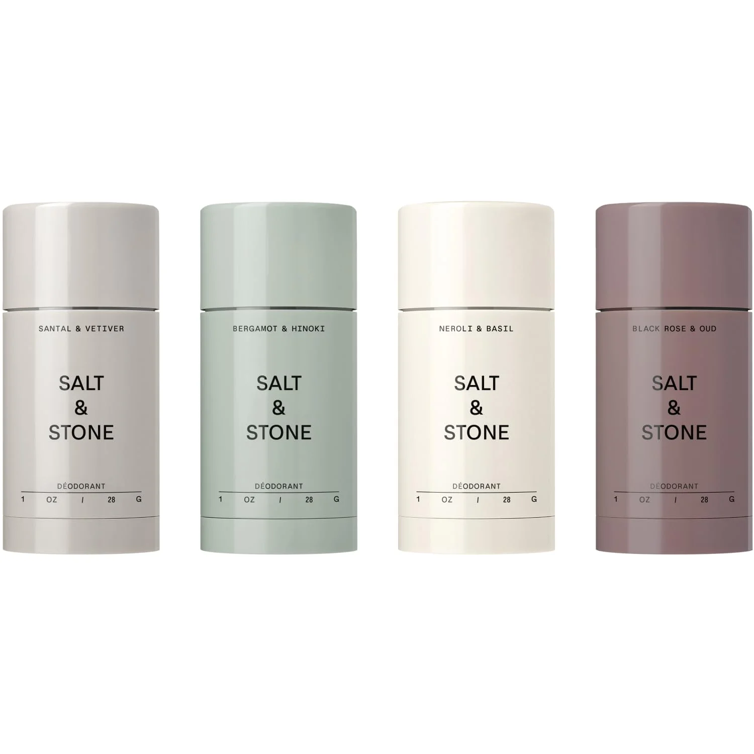 Salt & Stone Aluminum-Free Deodorant Women & Men Travel Size Set 1 oz (4)