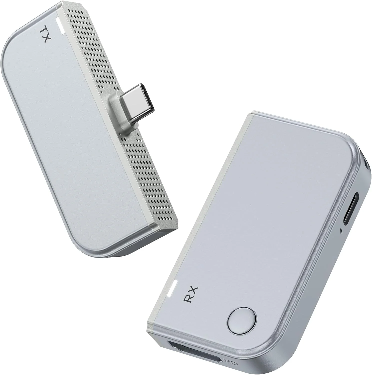 Type-C Wireless Transmitter and Receiver, 50M, Pixel-Perfect, No Network Need Input 1080P@60Hz Output, Plug&Play AV Transmitter for Phone/Tablet/Laptop/PC to Monitor/Projector/Meeting/Teaching