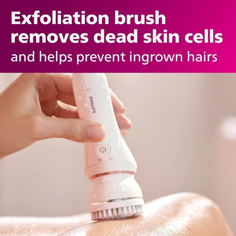 Philips Epilator Series 8000 5 en 1 Afeitadora para Mujer, Recortadora, Pedicura y Exfoliante Corporal con 9 Accesorios, BRE740/14