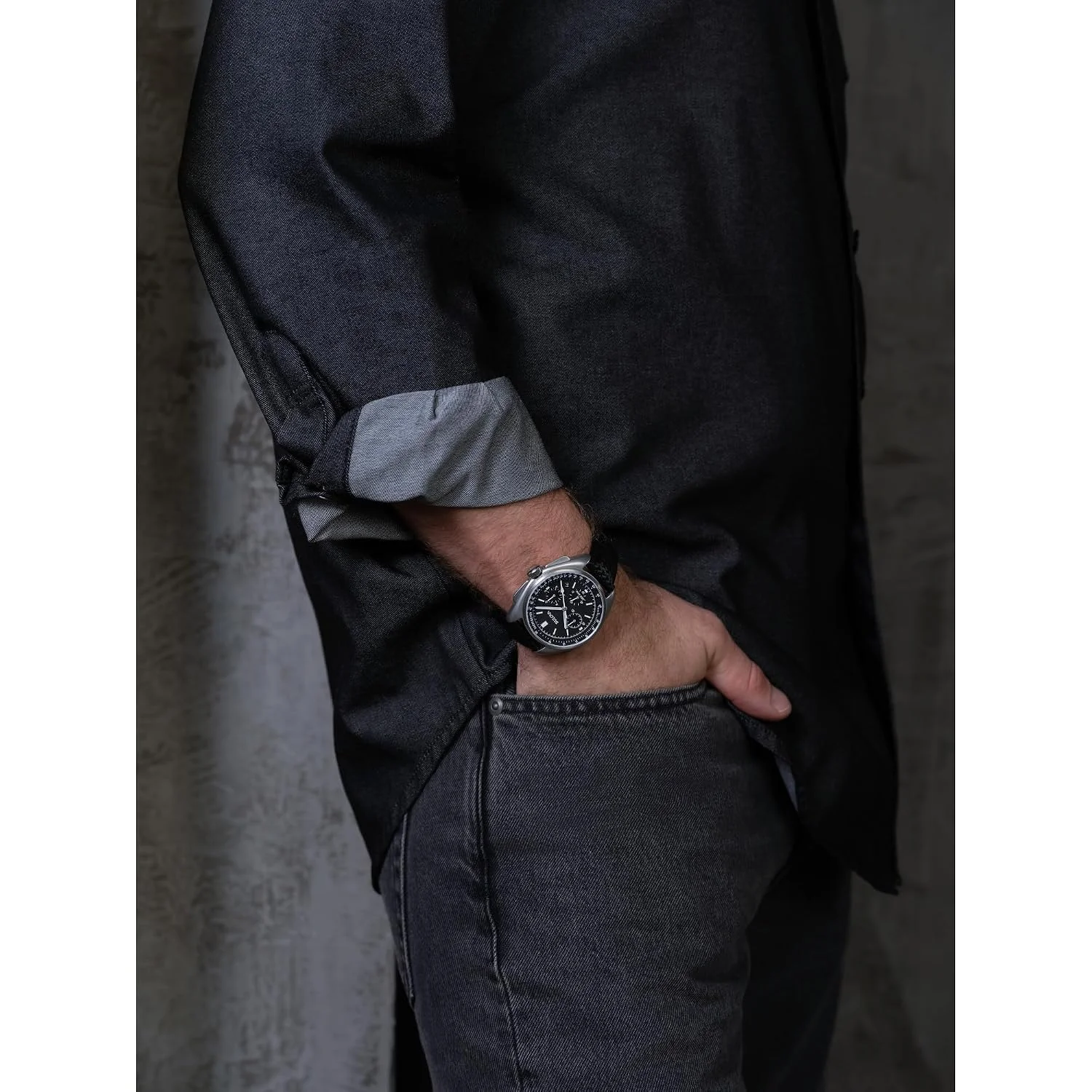 Bulova Archive Lunar Pilot Cronógrafo Set con Correa de Nylon 96B251