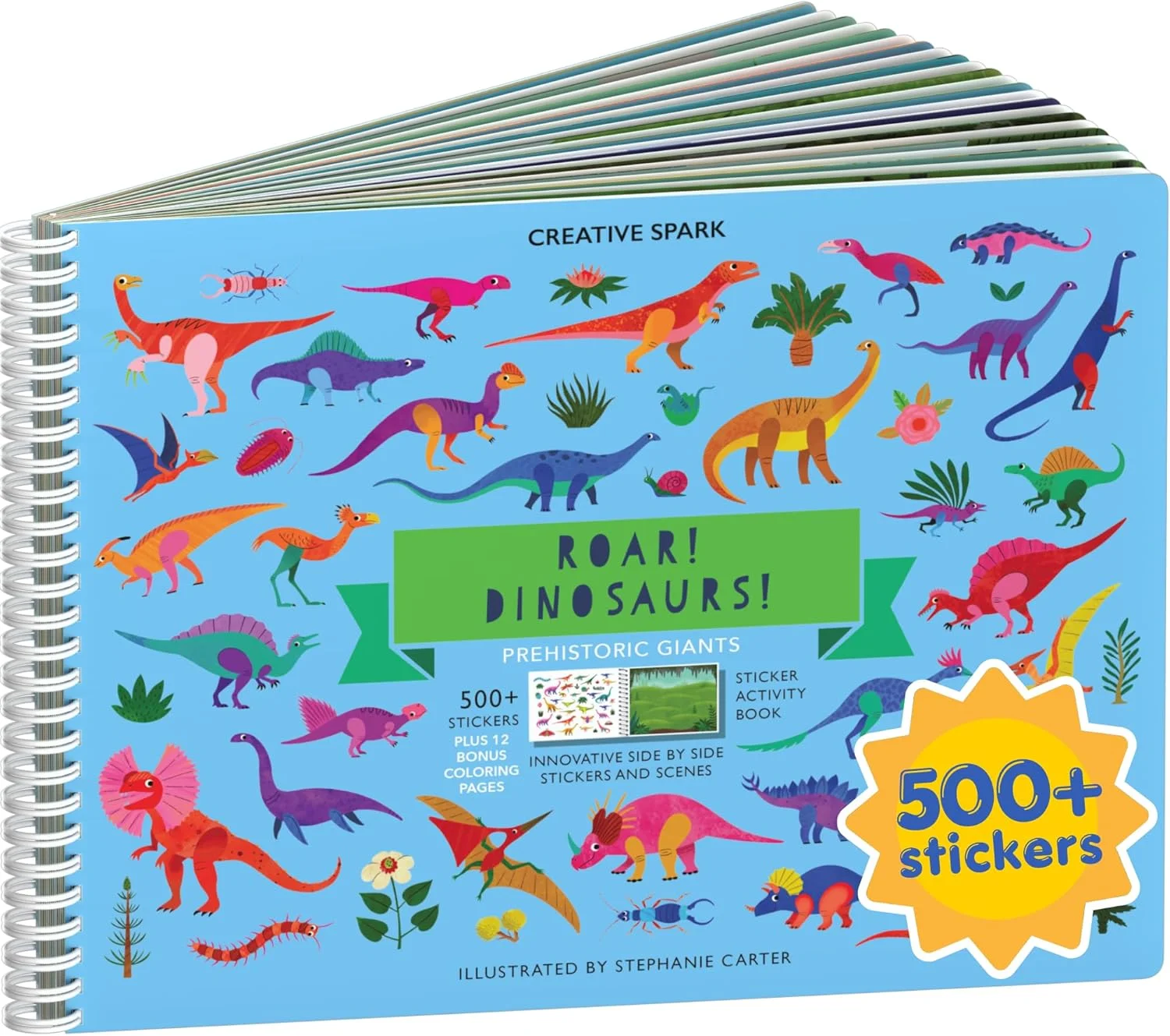 Libro de actividades Cupkin Dinosaurios con stickers y para colorear