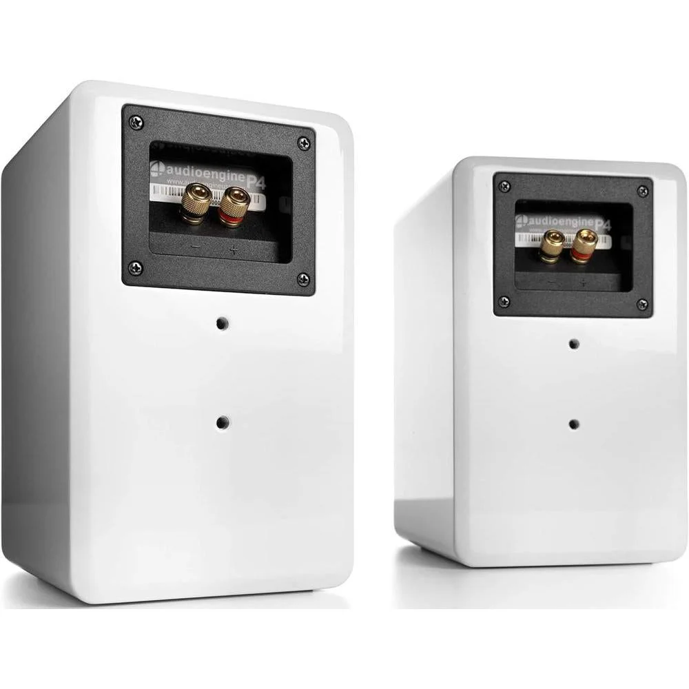 Audioengine P4 Altavoces pasivos de estantería de 2 vías en color blanco para sonido estéreo de alto rendimiento