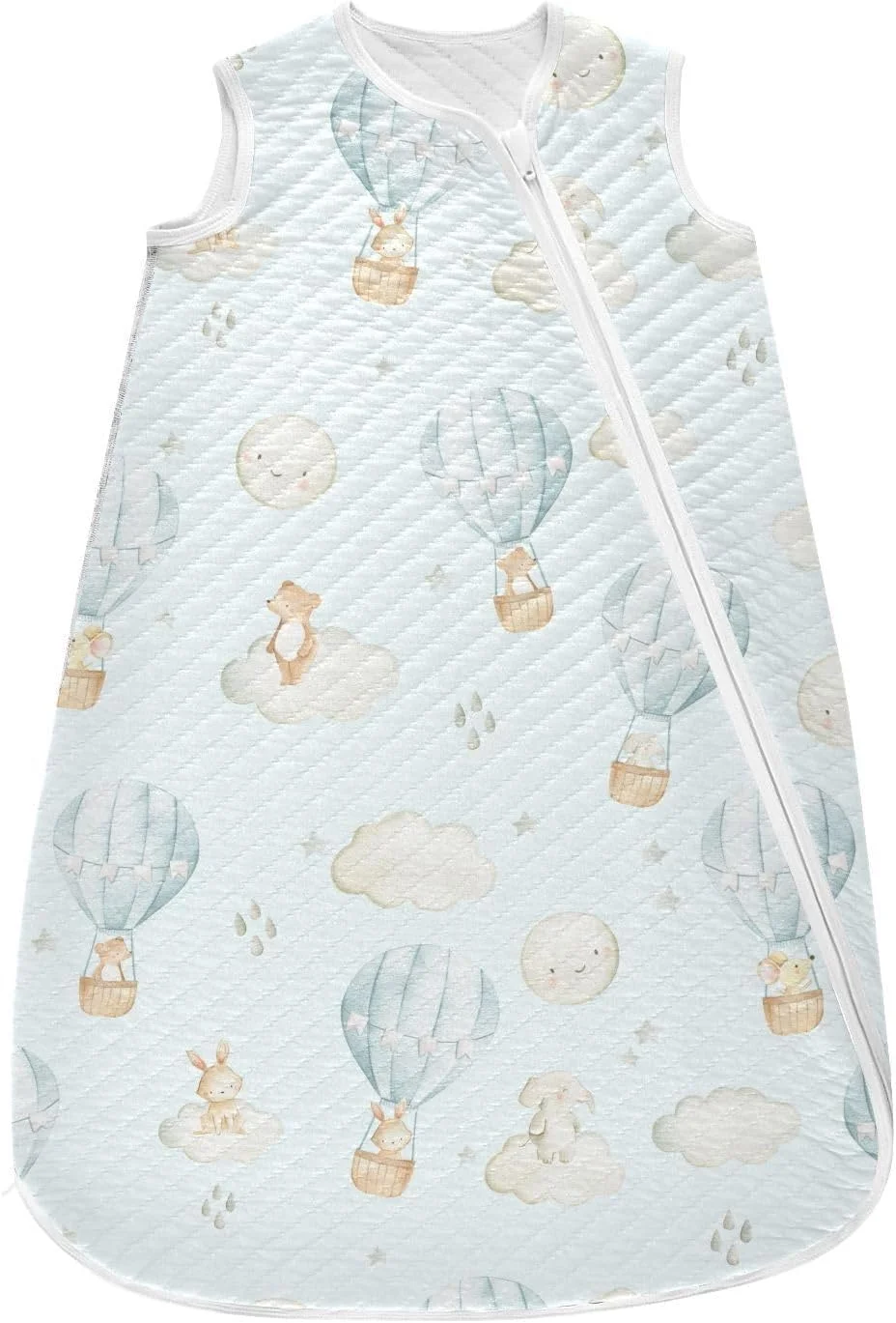 Hot Air Balloon Rabbits Mouse Baby Wearable Blanket,Zipper Swaddle Transition Sleeping Bag for Infant,Baby Sleep Suit for Newborn Toddler,Bsby Sleep Sack for 6-12M