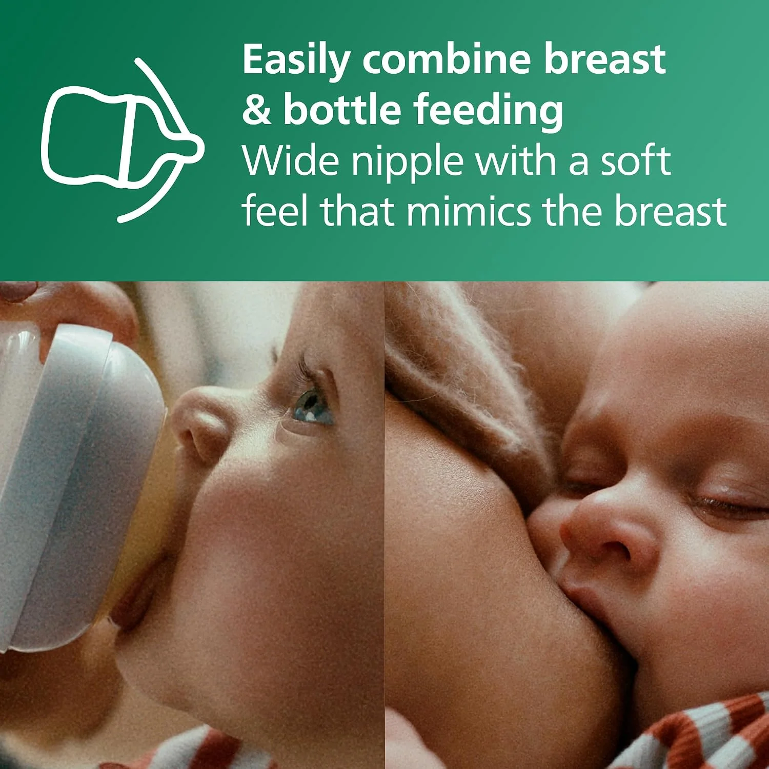 Philips Avent Natural Biberón de Vidrio 8 oz Flujo Medio Sin BPA