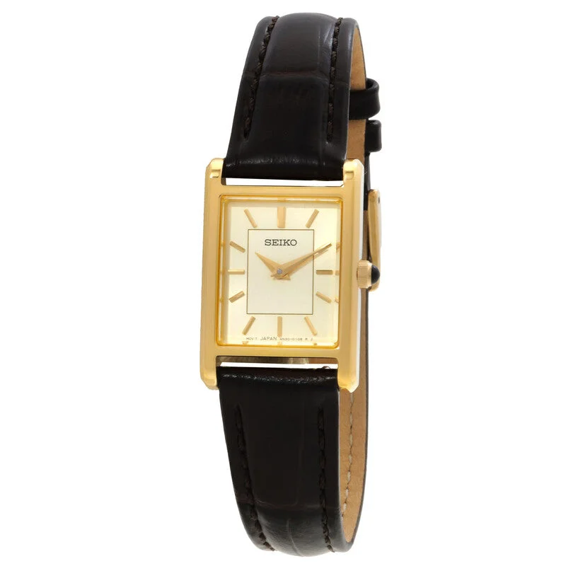 Reloj Seiko Classic Cuarzo - Esfera Dorada, Dama 19.6mm (SWR110P1)