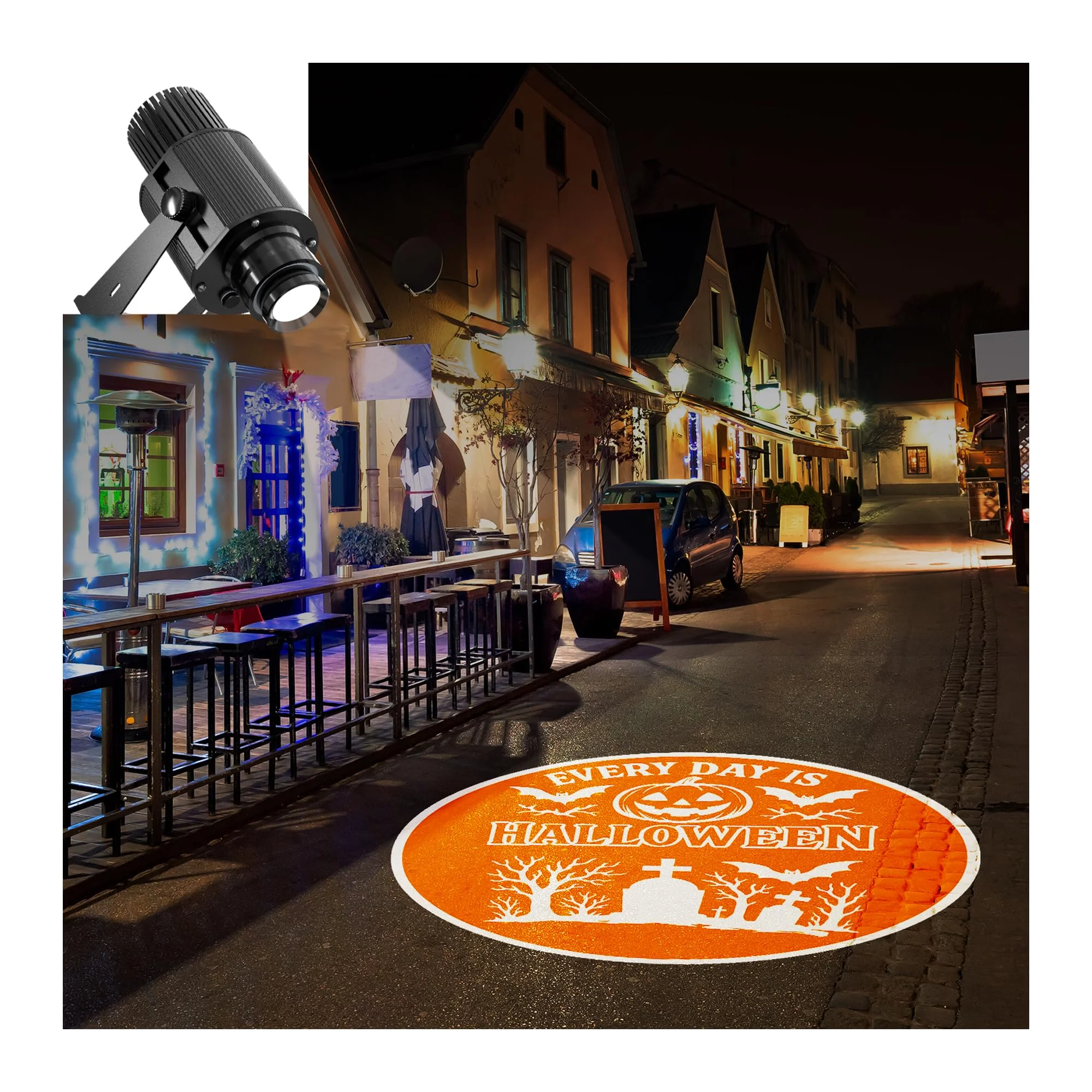 YYD Logo GOBO Lights Custom Projector for Business Advertising LED Lighting Projection IP67 Waterproof DJ Effect for Store Event Hotel Company Wedding Outdoor Use 80watt