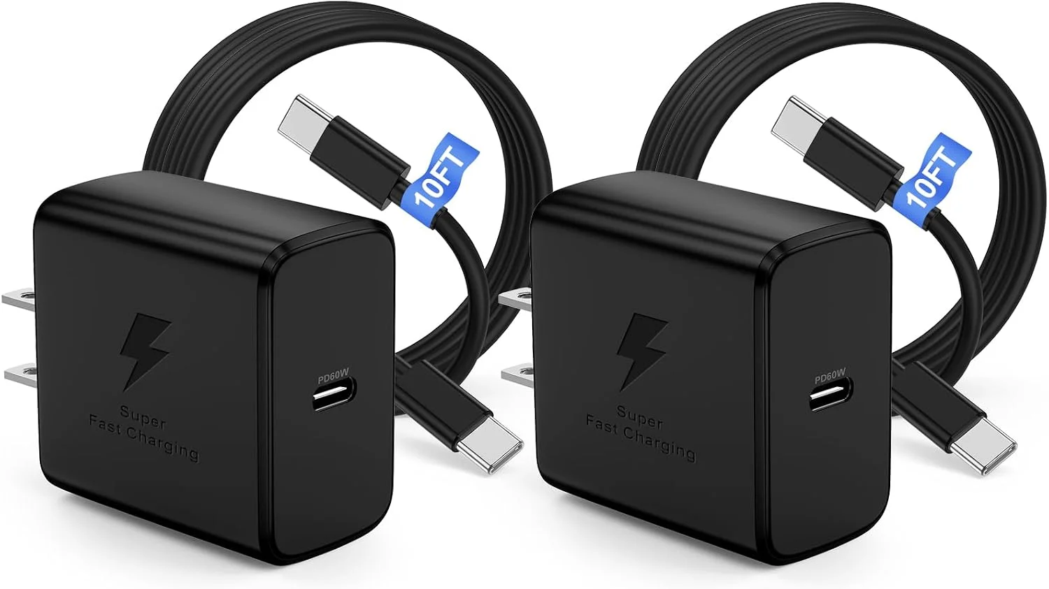 Cargador USB-C 45W Dual Puerto Super Rápido COONCXEN con Cable 10ft