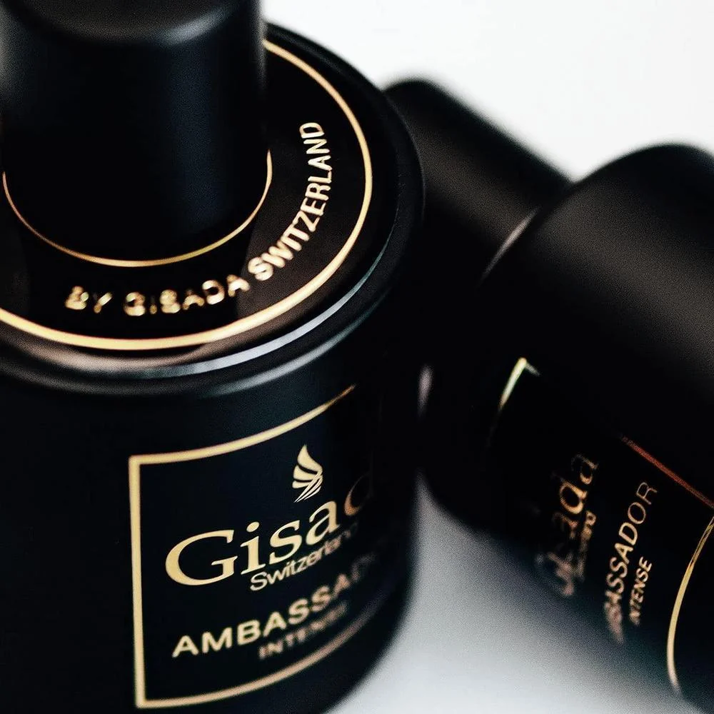 Gisada Ambassador Intense para hombres, perfume con aroma fuerte y masculino, notas cítricas y orientales hecho en Suiza