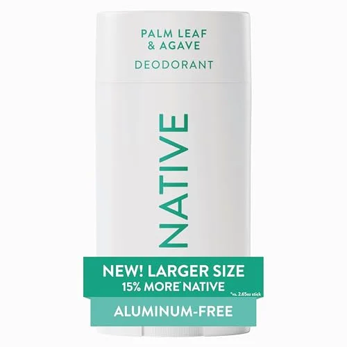 Native Aluminum Free Deodorant, Palm Leaf & Agave, Large Size Stick, 72 Hour Odor Control, for Women & Men, Contains Naturally Derived Ingredients, 3.1 oz