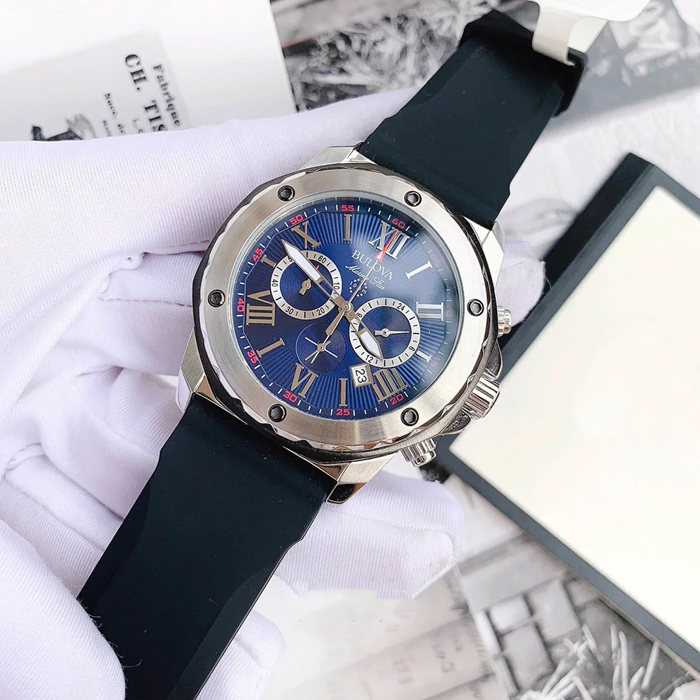 Bulova Marine Star 98B258 - Esfera Azul, Correa de Goma (44mm)