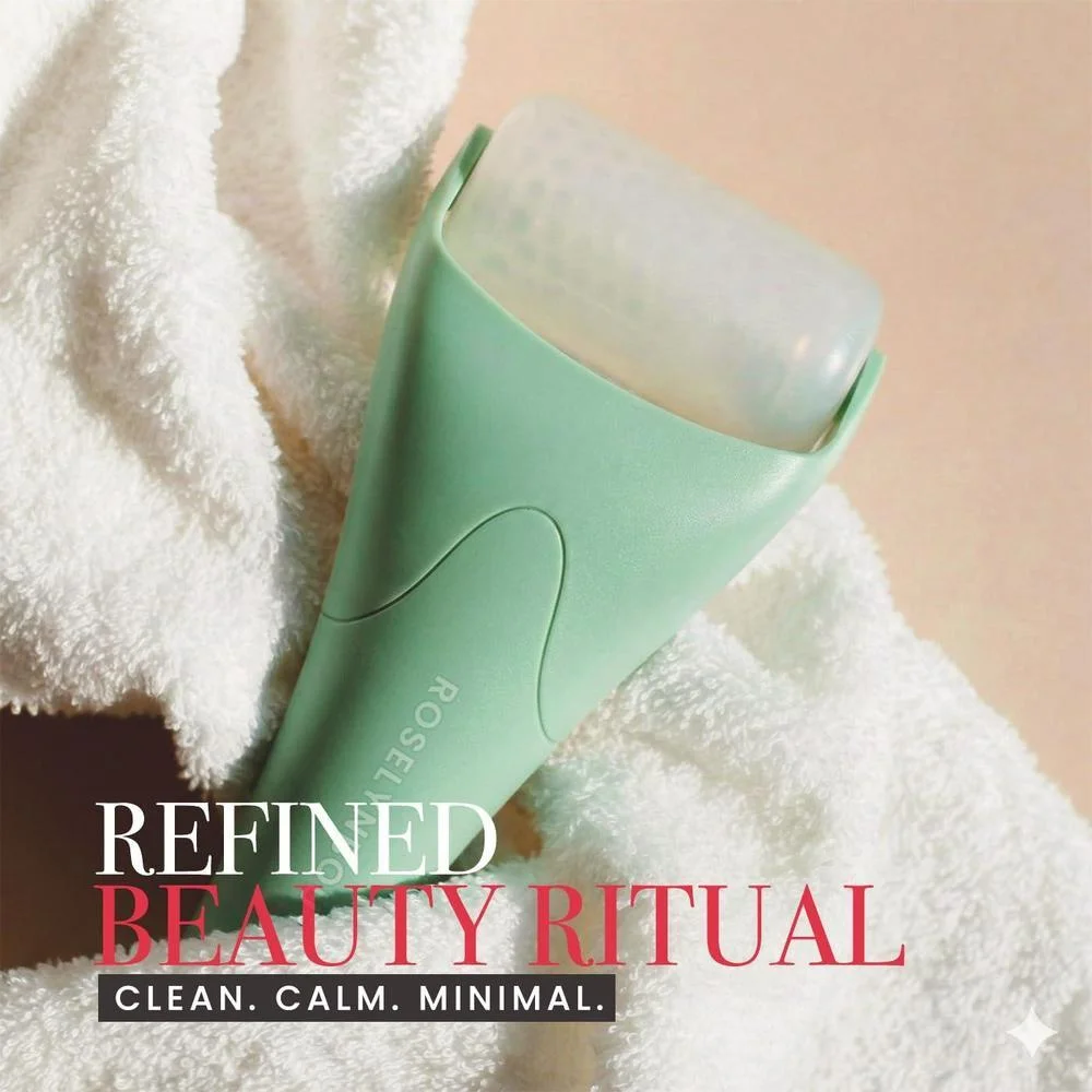 ROSELYNBOUTIQUE Rodillo de Hielo para Rostro contra Arrugas, Líneas Finas, Hinchazón, Masajeador Facial, Herramienta de Cuidado de la Piel, Regalo de Autocuidado para Hombres y Mujeres (Verde)