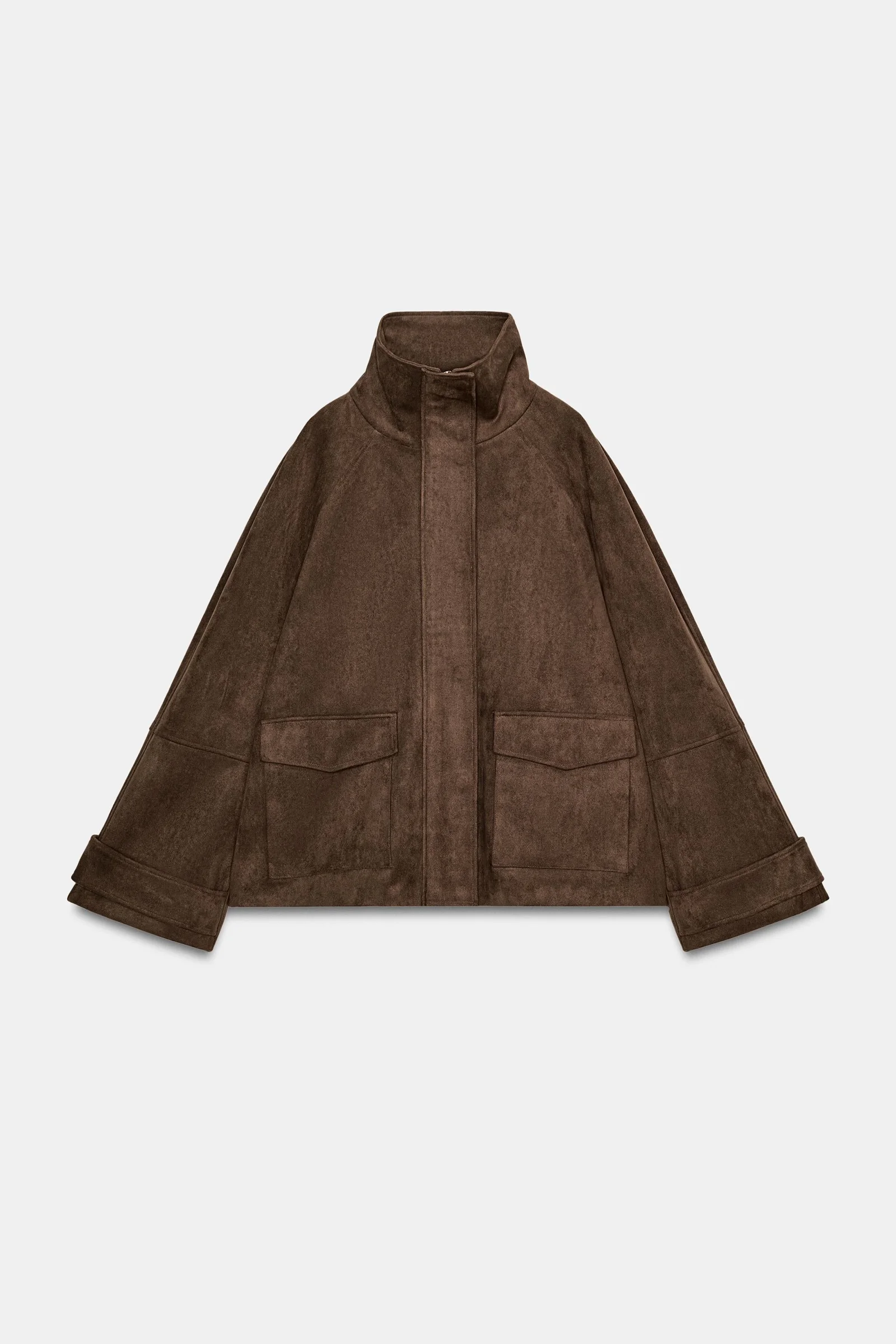 Chaqueta Efecto Ante Bolsillos Zara
