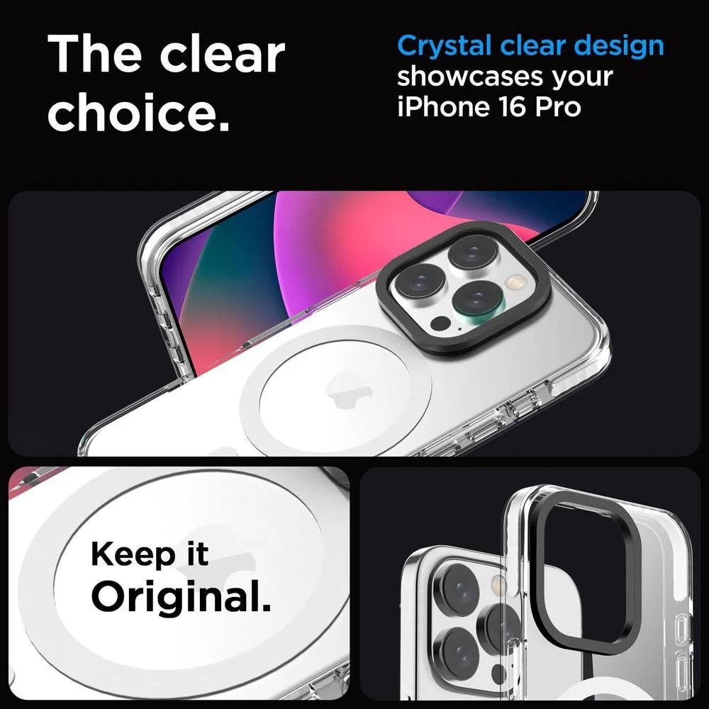 Funda AICase transparente compatible iPhone 16 Pro con MagSafe, magnética y delgada, no amarillenta, ligera y protectora