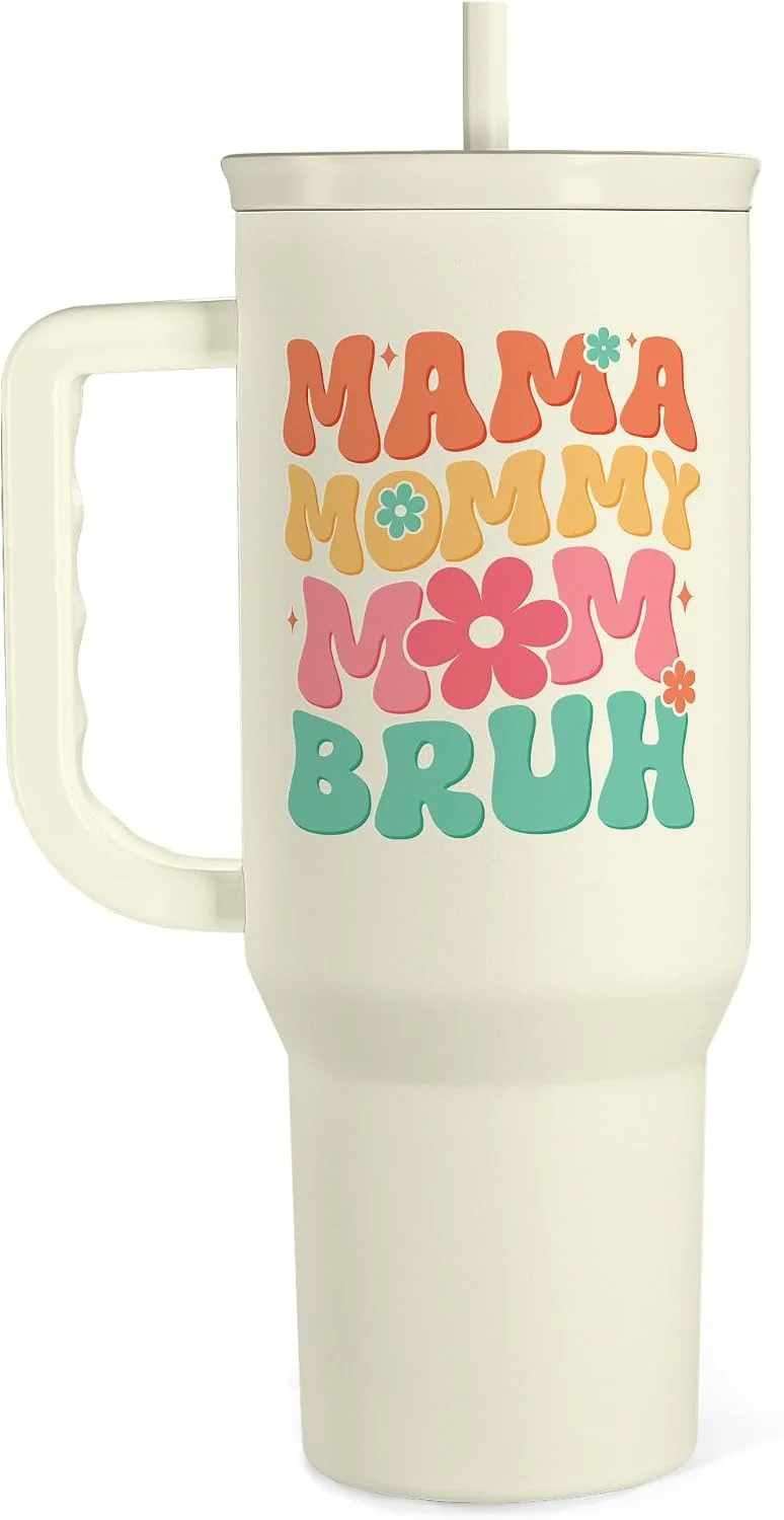 Vaso térmico Sandjest Mom con asa 40 oz acero inoxidable