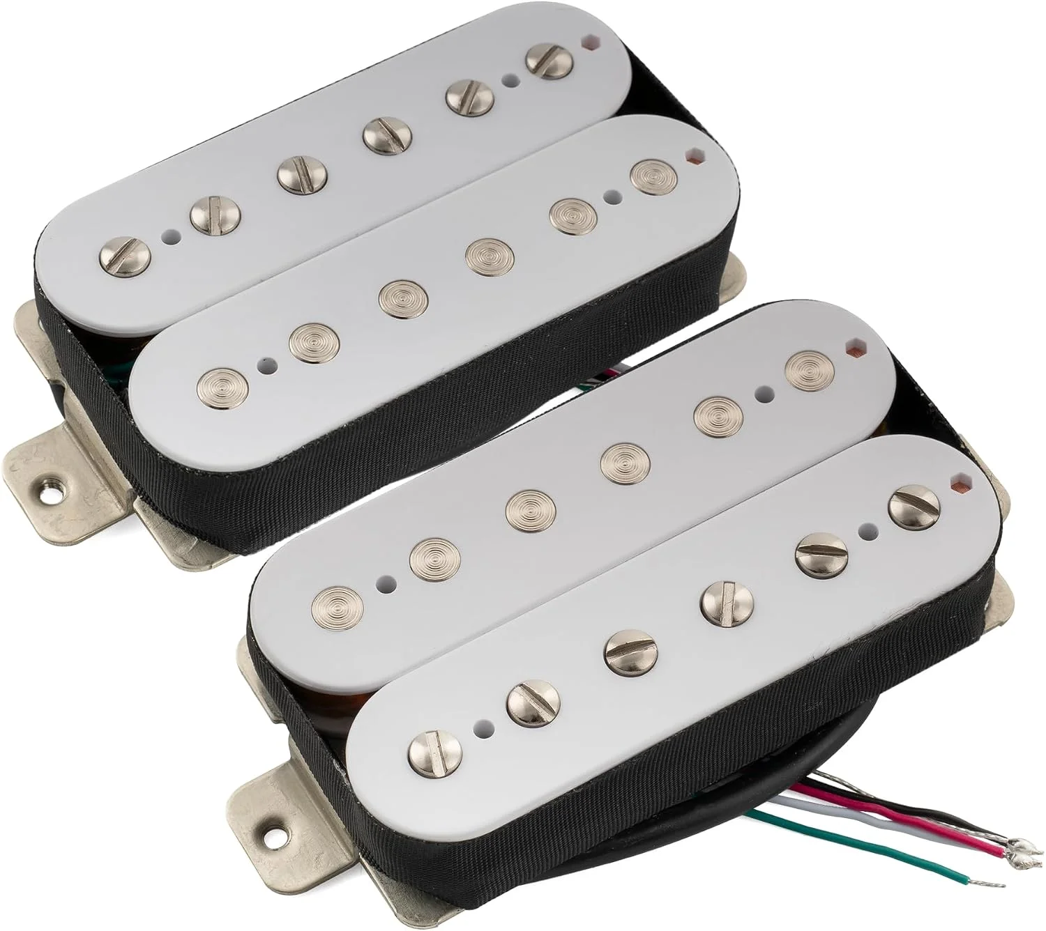 Juego de pastillas Musiclily Pro LP-OMHA Alnico 5 Humbucker para guitarra eléctrica blanco