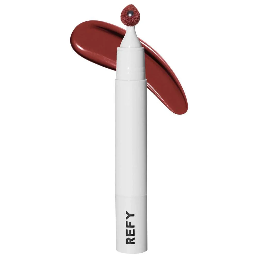 Labial Líquido Satinado en Pluma con Vitamina E - Rosa medium warm pink - Ruby deep, cool red