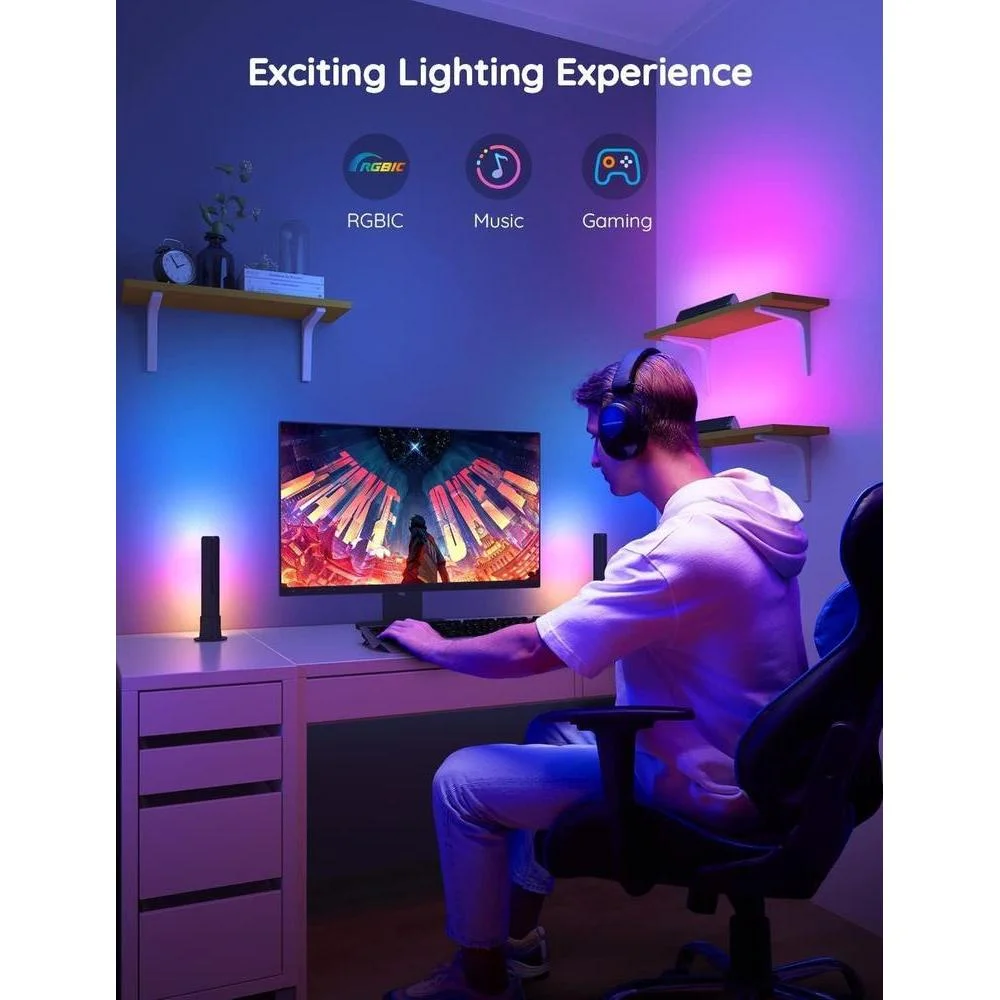 Barras LED inteligentes Govee con control por voz, compatibles con Alexa, para TV y PC con modos de escena y música