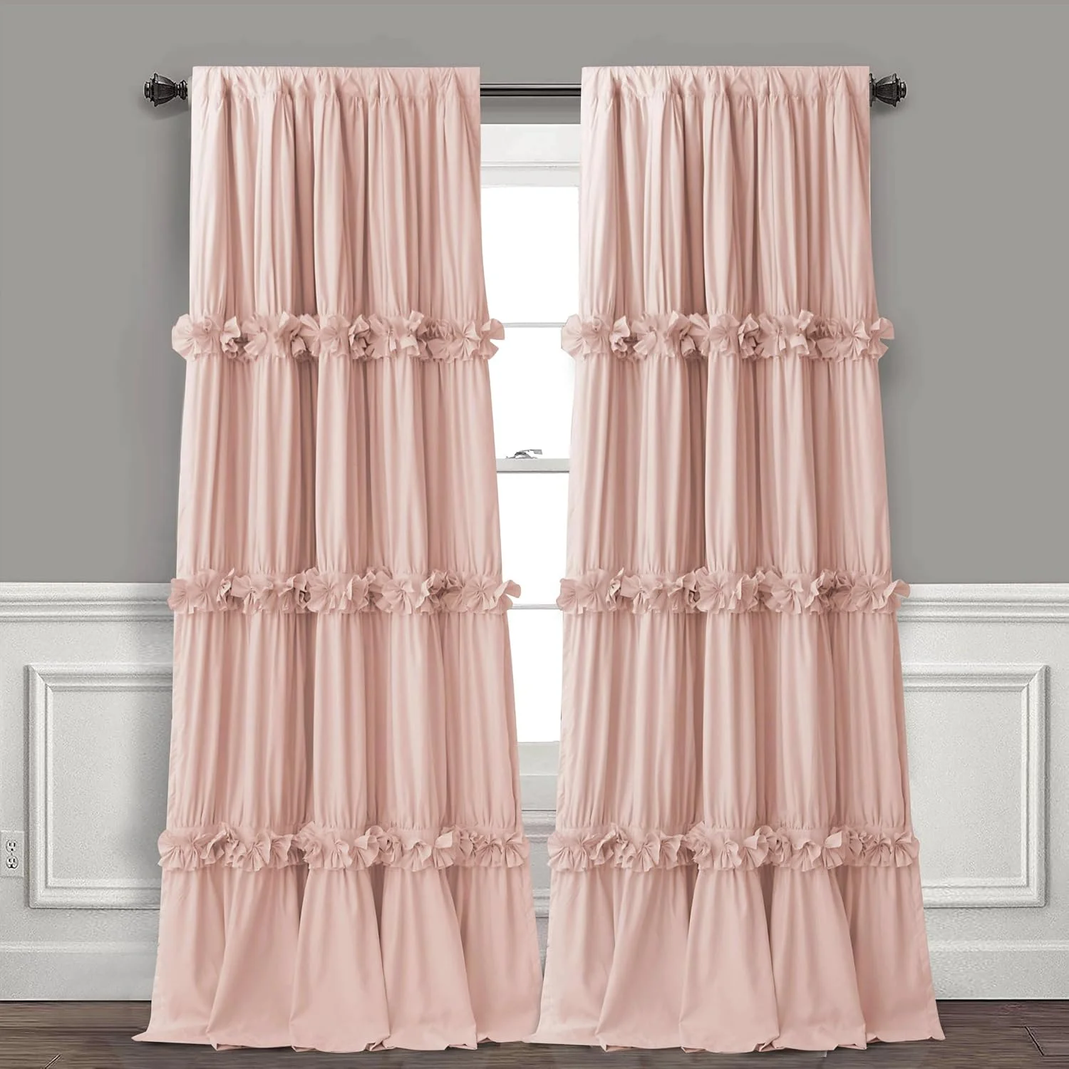 Cortina de tela Homechoice Decor Blackout 52" x 96" 2 paneles