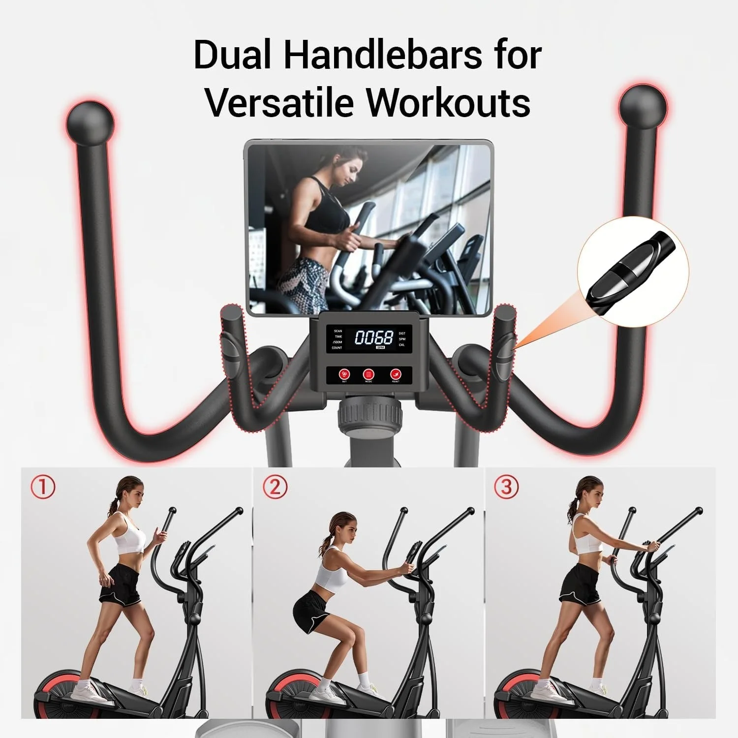 UMAY Elliptical Exercise Machine with 15.5''-17'' Stride & Heart Rate