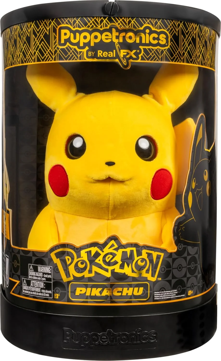 Pokémon Pikachu Puppetronic de RealFX - Peluche interactivo de 16 pulgadas con más de 120