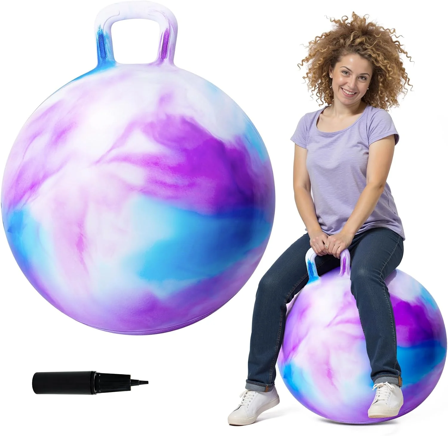 Pelota saltarina ZOOJOY con asa 28 pulgadas para adultos