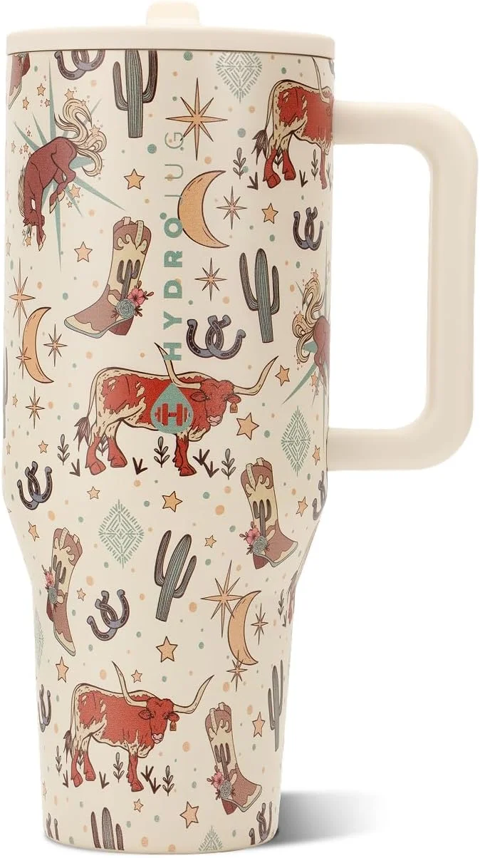 Vaso Tumbler HydroJug Traveler 32oz con Asa y Popote Rodeo