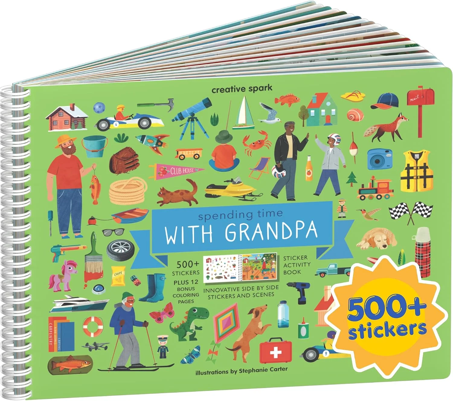 Libro de stickers y colorear Cupkin Spending Time with Grandpa 500+ stickers