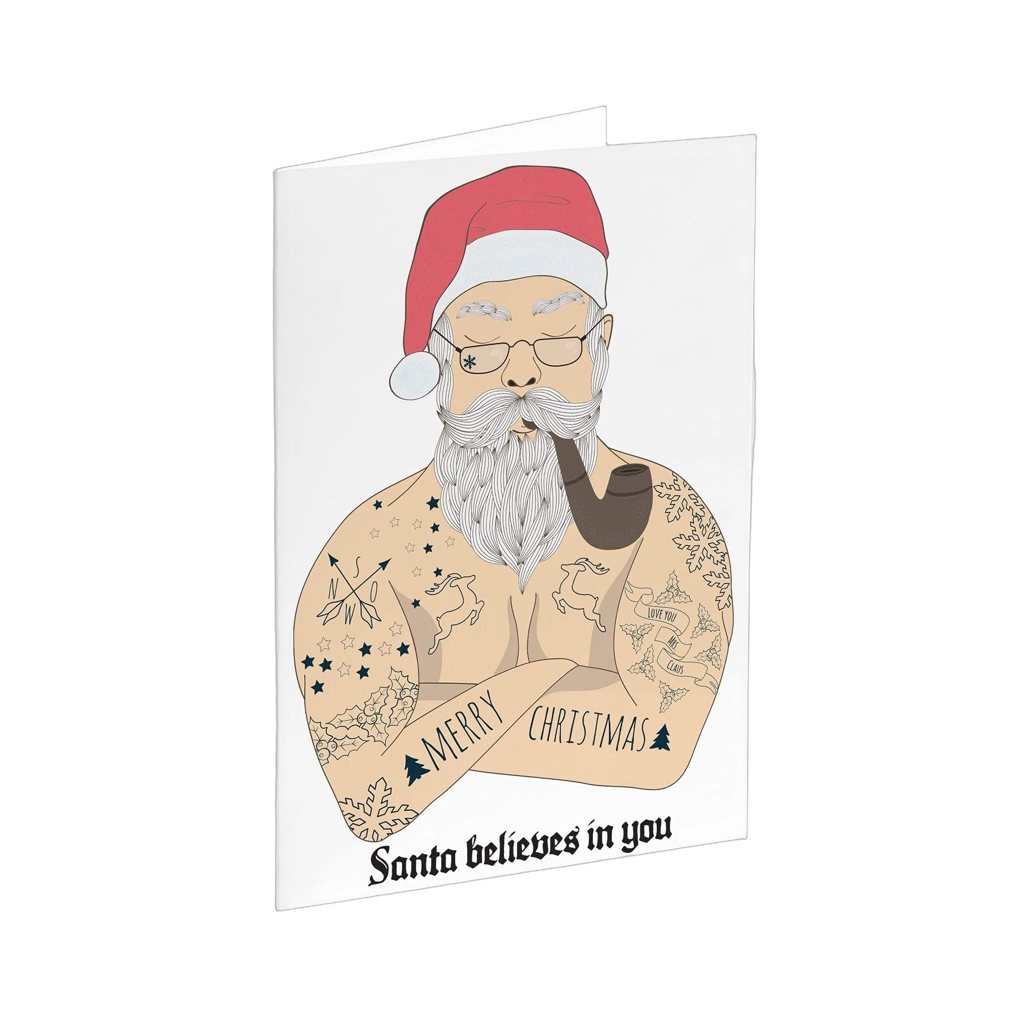 Tarjetas de Navidad Santa Believes In You 24 unidades con sobres blancos
